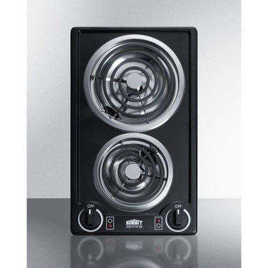 Summit Summit 12" Wide 115V 2-Burner Coil Cooktop CCE212BL