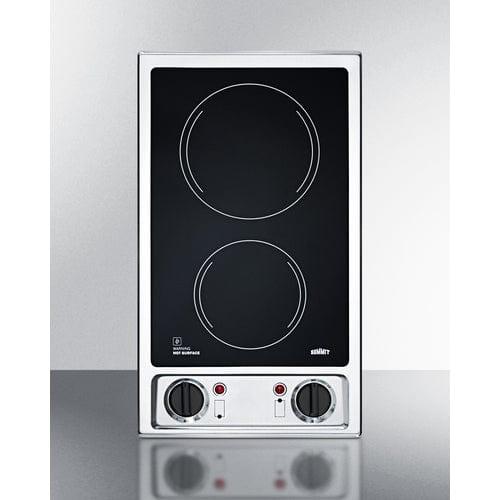 Summit Summit 12" Wide 115V 2-Burner Radiant Cooktop CR2B120