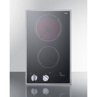 Summit Summit 12" Wide 115V 2-Burner Radiant Cooktop CR2B12ST
