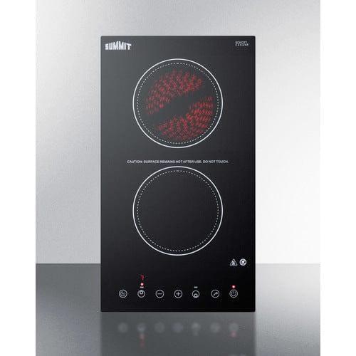 Summit Summit 12" Wide 115V 2-Burner Radiant Cooktop CR2B15T1B