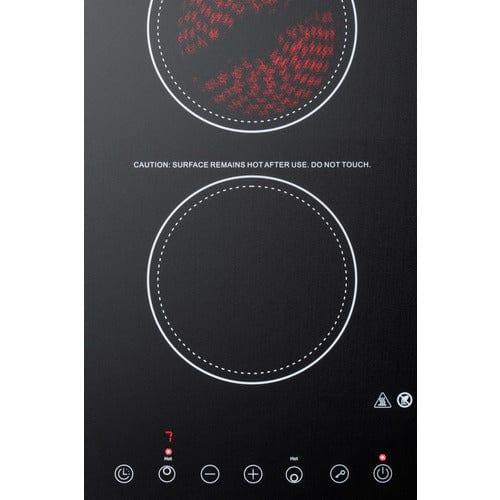 Summit Summit 12" Wide 115V 2-Burner Radiant Cooktop CR2B15T1B