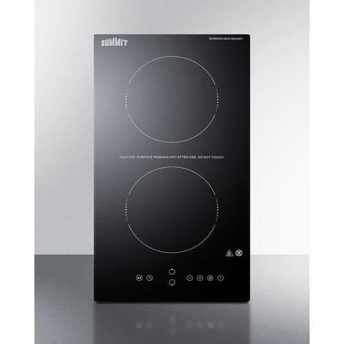 Summit Summit 12" Wide 115V 2-Burner Radiant Cooktop With Safety Shutoff CRH2BT30115