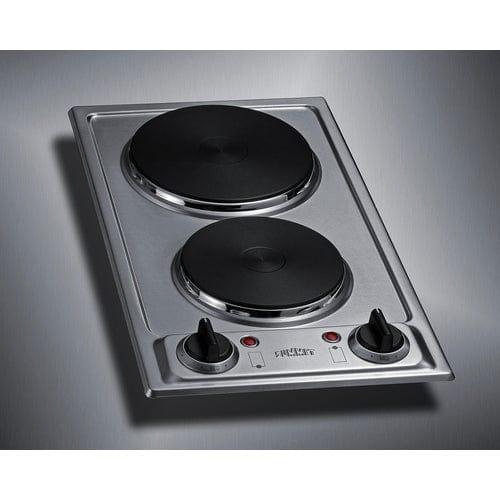 Summit Summit 12&quot; Wide 115V 2-Burner Solid Disk Cooktop CSD2B115