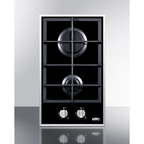 Summit Summit 12&quot; Wide 2-Burner Gas Cooktop GC2BGL