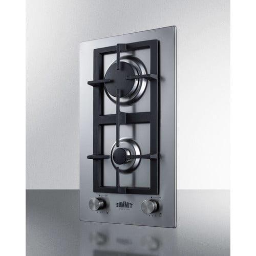 Summit Summit 12" Wide 2-Burner Gas Cooktop In Stainless Steel GCJ2SS