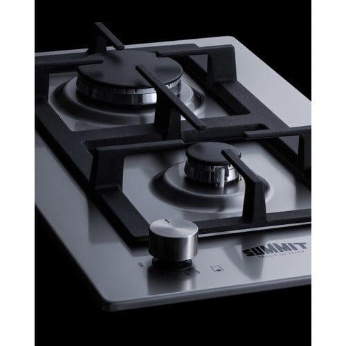 Summit Summit 12" Wide 2-Burner Gas Cooktop In Stainless Steel GCJ2SS