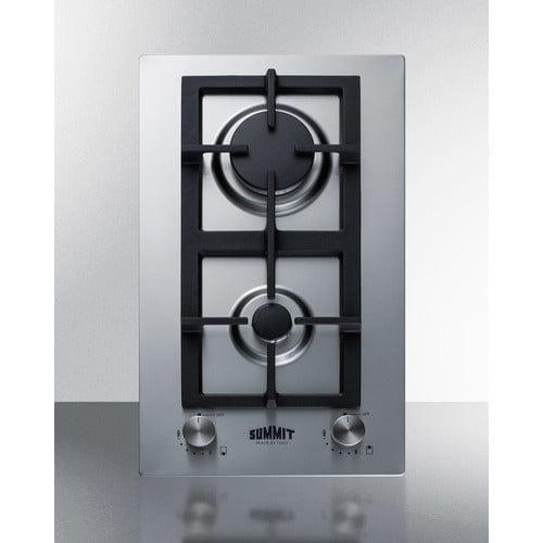 Summit Summit 12&quot; Wide 2-Burner Gas Cooktop In Stainless Steel GCJ2SS