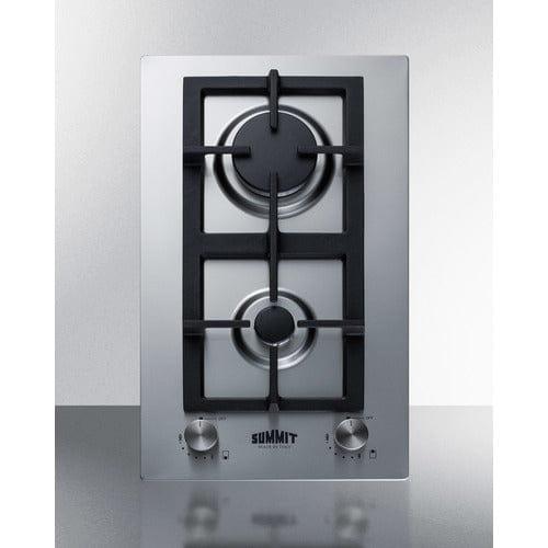 Summit Summit 12" Wide 2-Burner Gas Cooktop In Stainless Steel GCJ2SS