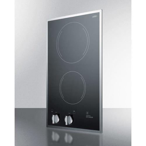 Summit Summit 12" Wide 220/240V 2-Burner Radiant Cooktop CR2B22ST
