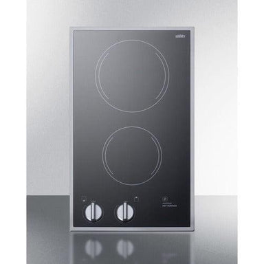 Summit Summit 12" Wide 220/240V 2-Burner Radiant Cooktop CR2B22ST