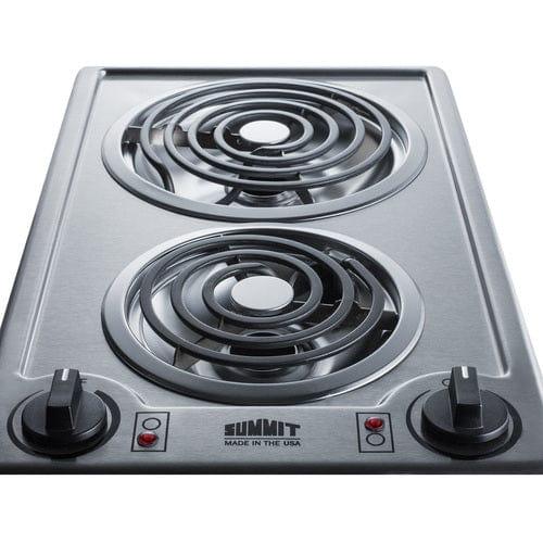 Summit Summit 12" Wide 230V 2-Burner Coil Cooktop CCE227SS