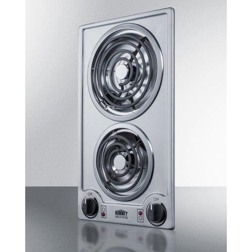 Summit Summit 12" Wide 230V 2-Burner Coil Cooktop CCE227SS