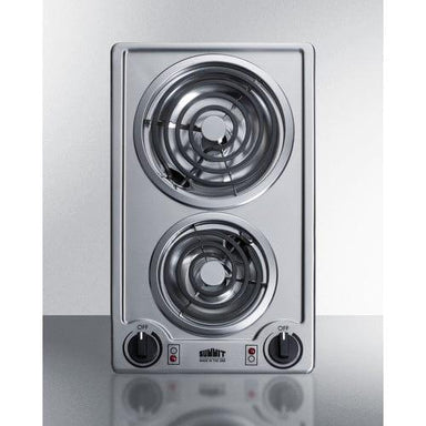 Summit Summit 12" Wide 230V 2-Burner Coil Cooktop CCE227SS