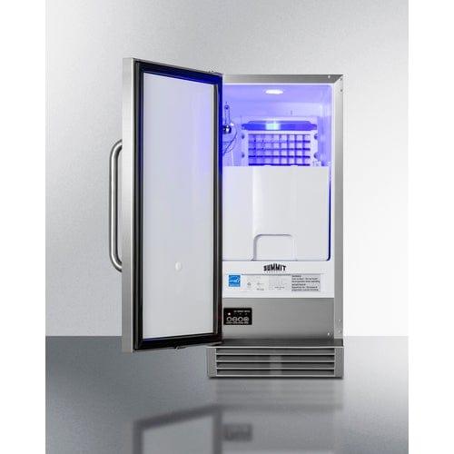 Summit Ice Makers Summit 15 Inch Indoor/Outdoor 50lb Icemaker, 25lb Storage Capacity; ADA Compliant