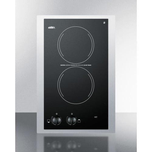 Summit Summit 15" Wide 115V 2-Burner Radiant Cooktop CR2110TK15