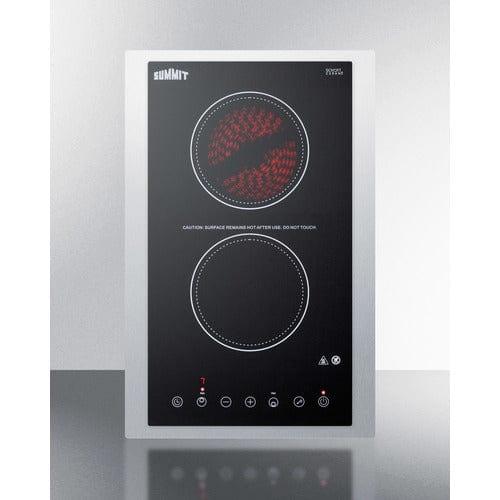 Summit Summit 15" Wide 115V 2-Burner Radiant Cooktop CR2B15T1BTK15