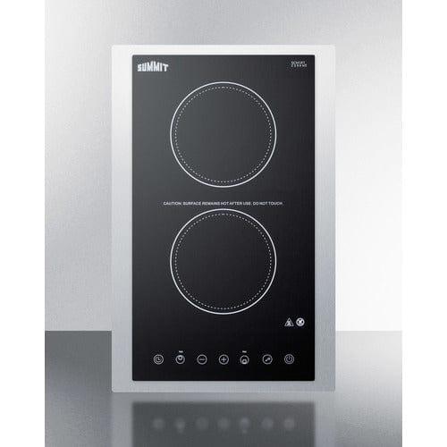 Summit Summit 15" Wide 115V 2-Burner Radiant Cooktop CR2B15T1BTK15