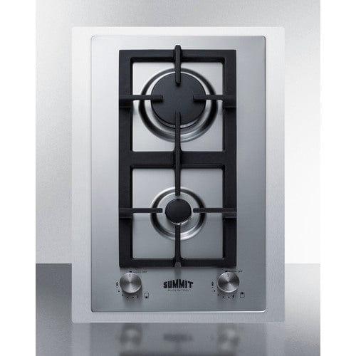 Summit Summit 15" Wide 2-Burner Gas Cooktop In Stainless Steel GCJ2SSTK15