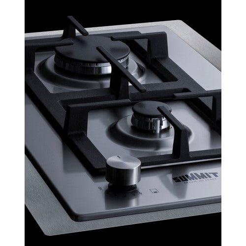 Summit Summit 15" Wide 2-Burner Propane Gas Cooktop In Stainless Steel GCJ2SSLPTK15