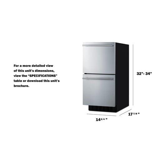 Summit Refrigerators Summit 15&quot; Wide 2-Drawer All-Refrigerator, ADA Compliant ASDR1524