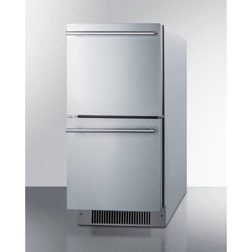 Summit Refrigerators Summit 15&quot; Wide 2-Drawer All-Refrigerator, ADA Compliant (Panels Not Included) ADRD15PNR