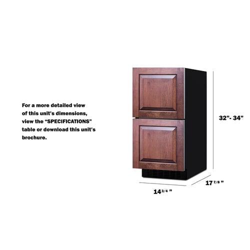 Summit Refrigerators Summit 15&quot; Wide 2-Drawer All-Refrigerator, ADA Compliant (Panels Not Included) ASDR1524PNR