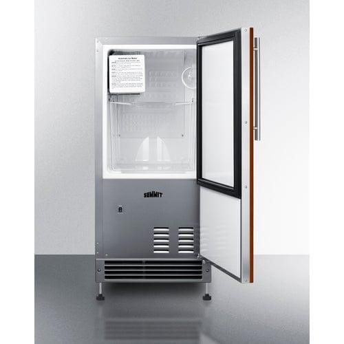 Summit Ice Makers Summit 15" Wide 25 lb. Drain-Free Icemaker (Panel Not Included) BIM26H34IF