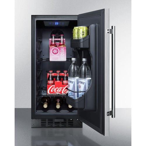 Summit Refrigerators Summit 15&quot; Wide Built-In All-Refrigerator, ADA Compliant ALR15BCSS