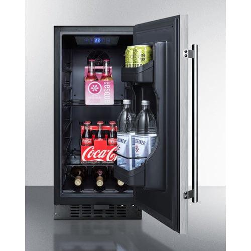 Summit Refrigerators Summit 15" Wide Built-In All-Refrigerator, ADA Compliant ALR15BCSS