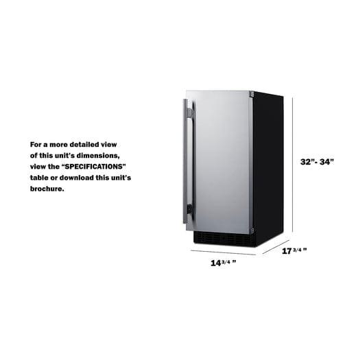 Summit Refrigerators Summit 15" Wide Built-In All-Refrigerator, ADA Compliant ASDS1523