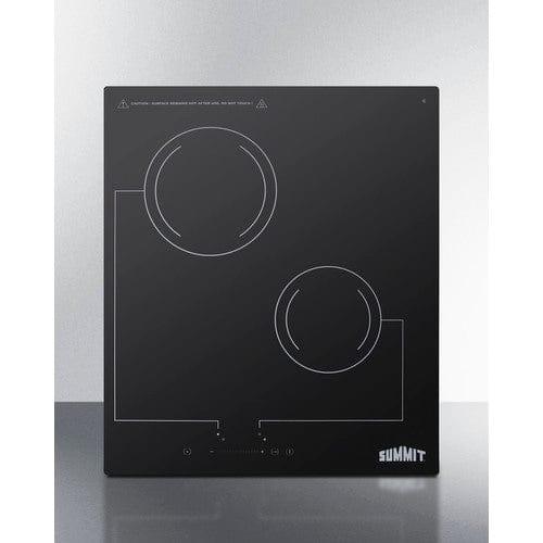 Summit Summit 18&quot; Wide 220V 2-Burner Radiant Cooktop CR2B228T