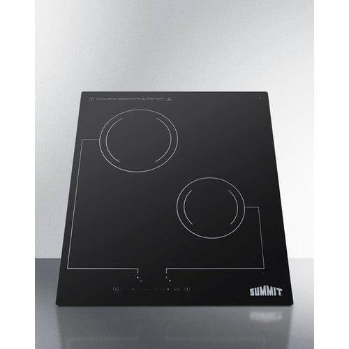Summit Summit 18" Wide 220V 2-Burner Radiant Cooktop CR2B228T