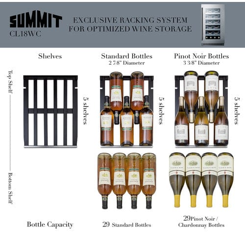 Summit Wine Cellar Summit 18&quot; Wide Built-In Wine Cellar CL18WC