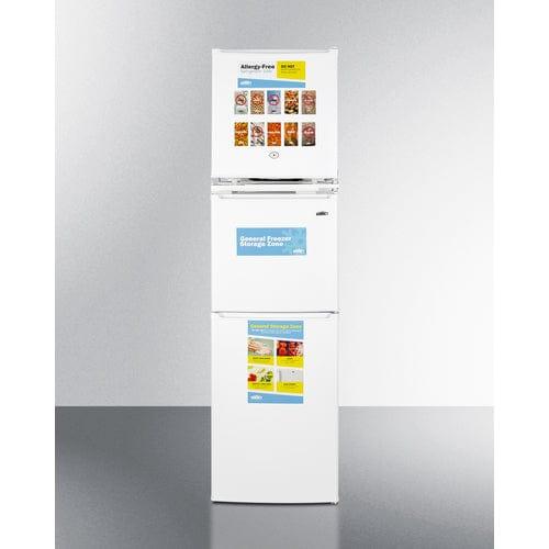 Summit Refrigerators Summit 19&quot; Wide Allergy-Free Refrigerator/General Purpose Refrigerator-Freezer Combination AZRF7W