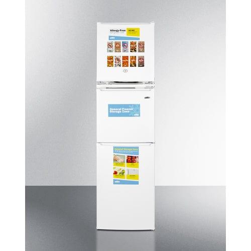 Summit Refrigerators Summit 19" Wide Allergy-Free Refrigerator/General Purpose Refrigerator-Freezer Combination AZRF7W