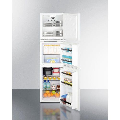 Summit Refrigerators Summit 19" Wide Allergy-Free Refrigerator/General Purpose Refrigerator-Freezer Combination AZRF7W