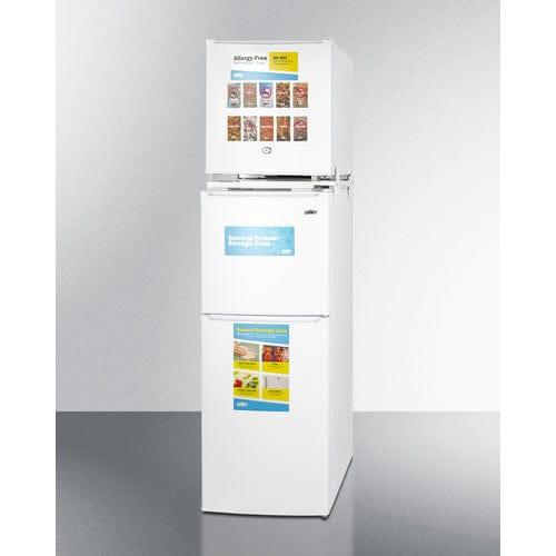 Summit Refrigerators Summit 19&quot; Wide Allergy-Free Refrigerator/General Purpose Refrigerator-Freezer Combination AZRF7W