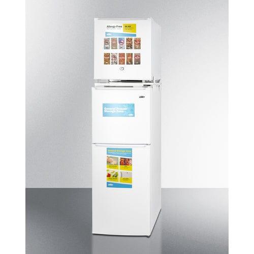 Summit Refrigerators Summit 19" Wide Allergy-Free Refrigerator/General Purpose Refrigerator-Freezer Combination AZRF7W