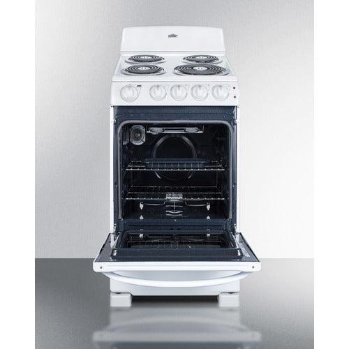 Summit Electric Coil Ranges Summit 20" Wide Electric Coil Range RE203W