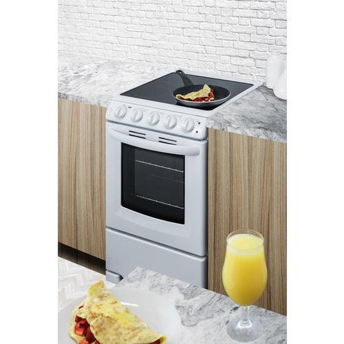 Summit Electric Coil Ranges Summit 20" Wide Electric Smooth-Top Range REX2051WRT