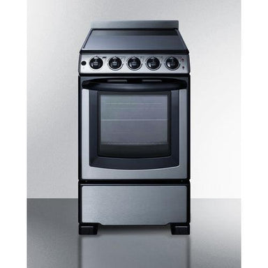 Summit Electric Coil Ranges Summit 20" Wide Electric Smooth-Top Range REX2071SSRT