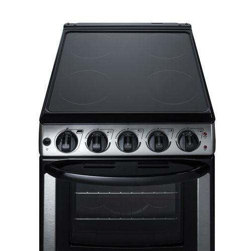 Summit Electric Coil Ranges Summit 20" Wide Electric Smooth-Top Range REX2071SSRT