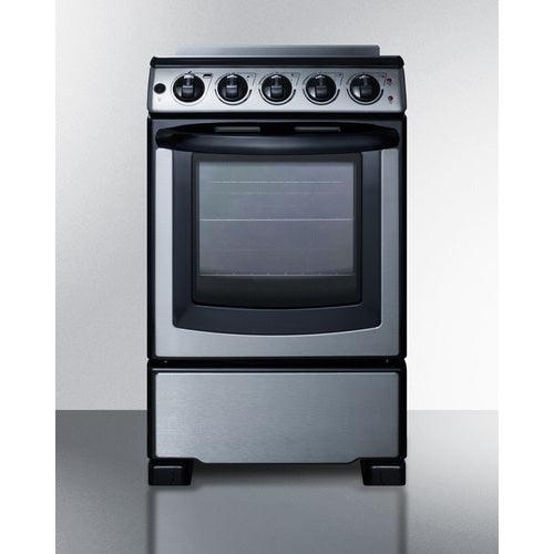 Summit Electric Coil Ranges Summit 20" Wide Electric Smooth-Top Range REX2071SSRT