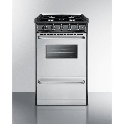 Summit Natural Gas Range/Stove Summit 20&quot; Wide Gas Range, Open Burners TNM1107BRW