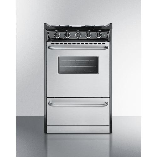 Summit Natural Gas Range/Stove Summit 20" Wide Gas Range, Open Burners TNM1107BRW