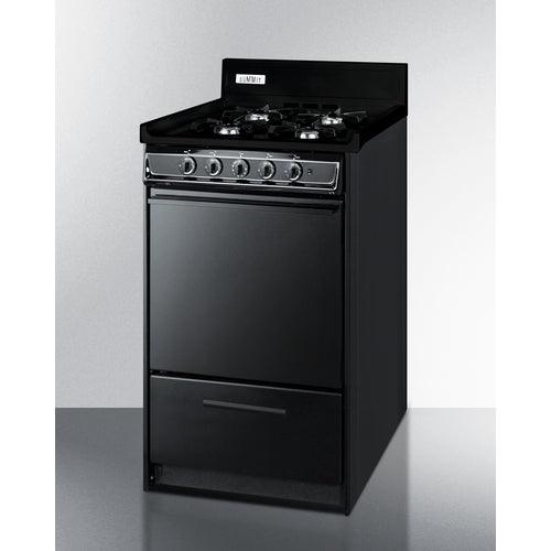 Summit Natural Gas Range/Stove Summit 20" Wide Gas Range, Open Burners TNM1107C