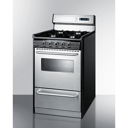 Summit Natural Gas Range/Stove Summit 20&quot; Wide Gas Range, Open Burners TNM1307BKW