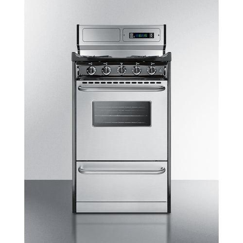 Summit Natural Gas Range/Stove Summit 20&quot; Wide Gas Range, Open Burners TNM1307BKW