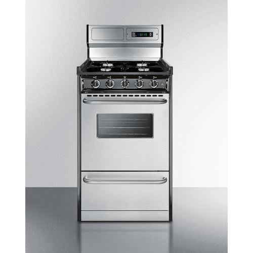 Summit Natural Gas Range/Stove Summit 20&quot; Wide Gas Range, Open Burners TNM1307BKW