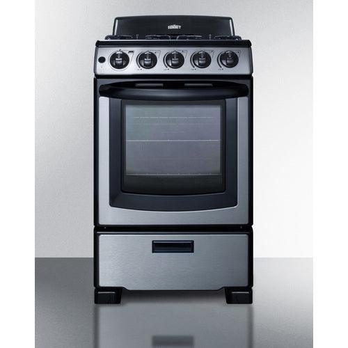 Summit Natural Gas Range/Stove Summit 20&quot; Wide Gas Range PRO201SS